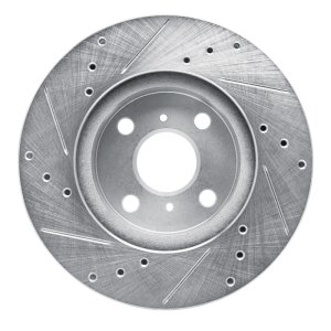Chevrolet Prizm Brake Rotor (1) - Front Right - R1 Concepts - Drilled & Slotted - Silver - `93-`02